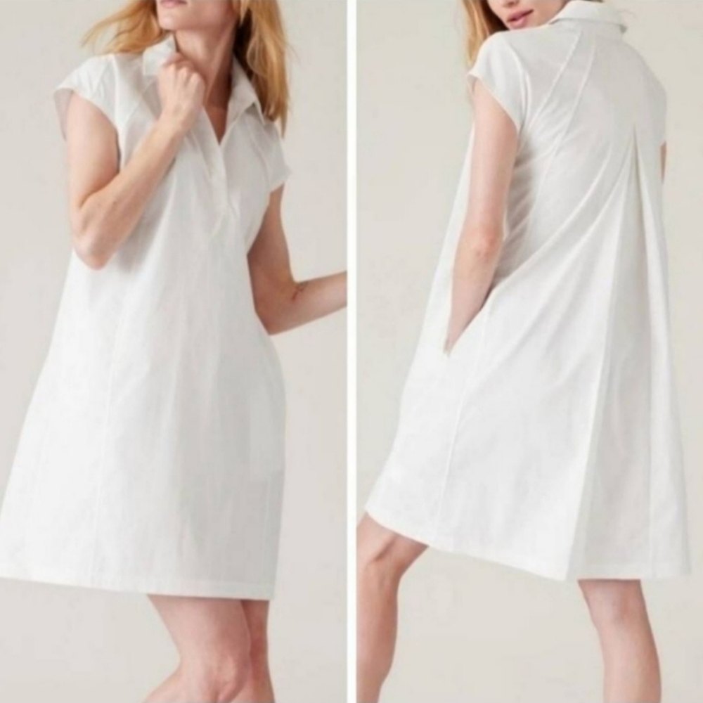 Athleta Performance Poplin Dress Small Petite Light #601542